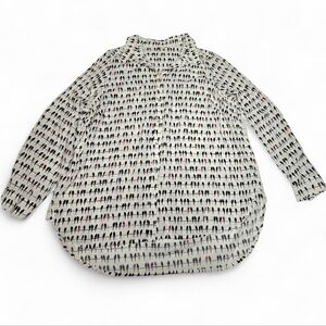 Jane and Delancey "Birds on a Wire" Button Down Lightweight Shirt Size 1X